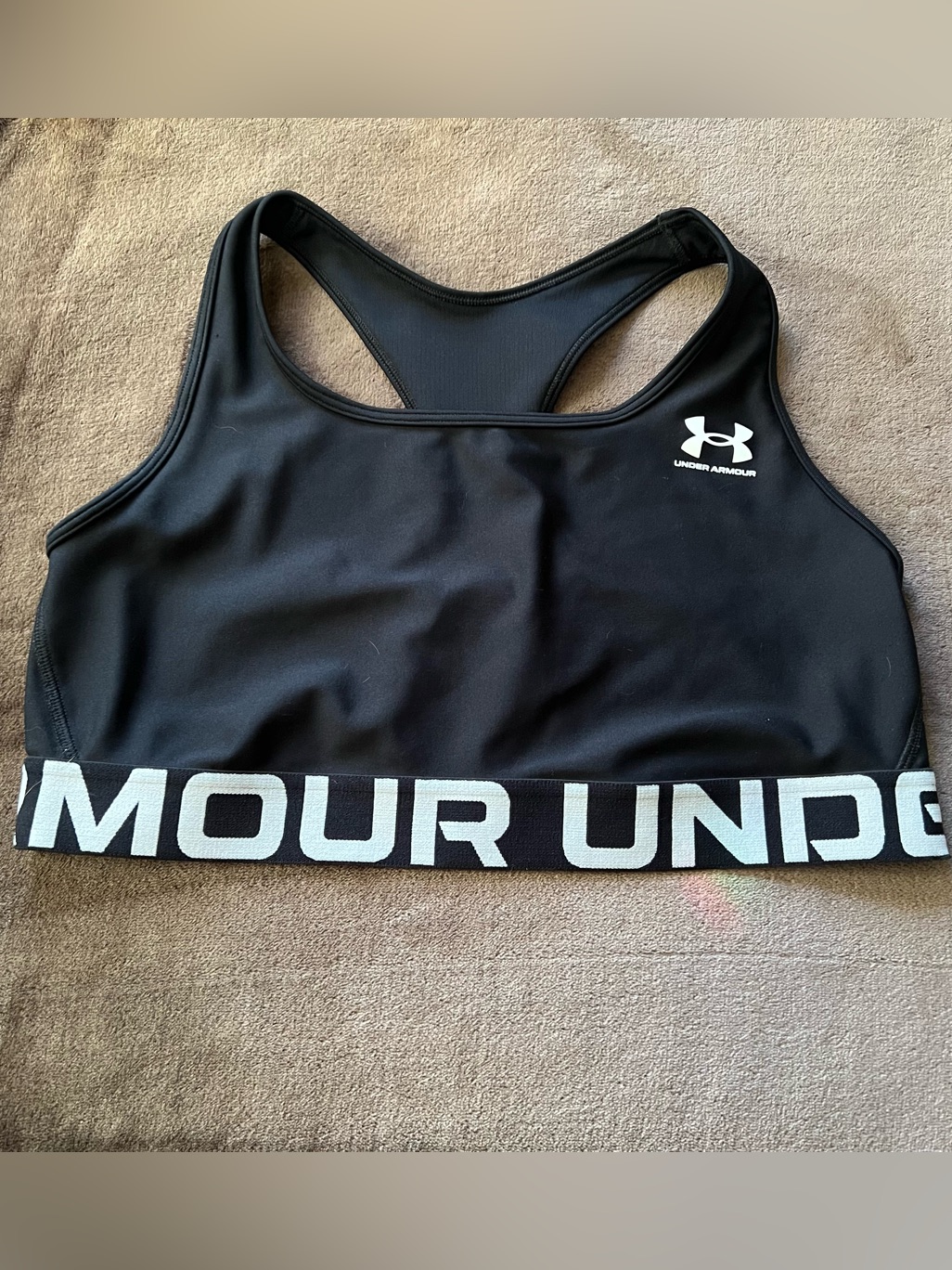 Under Armour Black And White Racerback Sports Bra